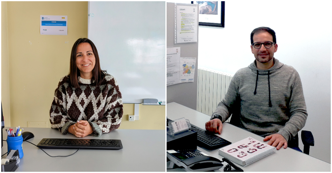 David Dacal, técnico de inserción laboral de plan integrado Ourense e Rosa Maria Manteiga, técnica de inserción laboral do plan integrado en A Coruña