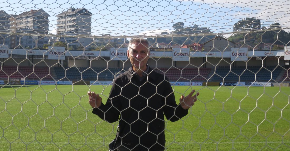 O portavoz do BNG no Concello de Ourense, Luis Seara, no Estadio do Couto