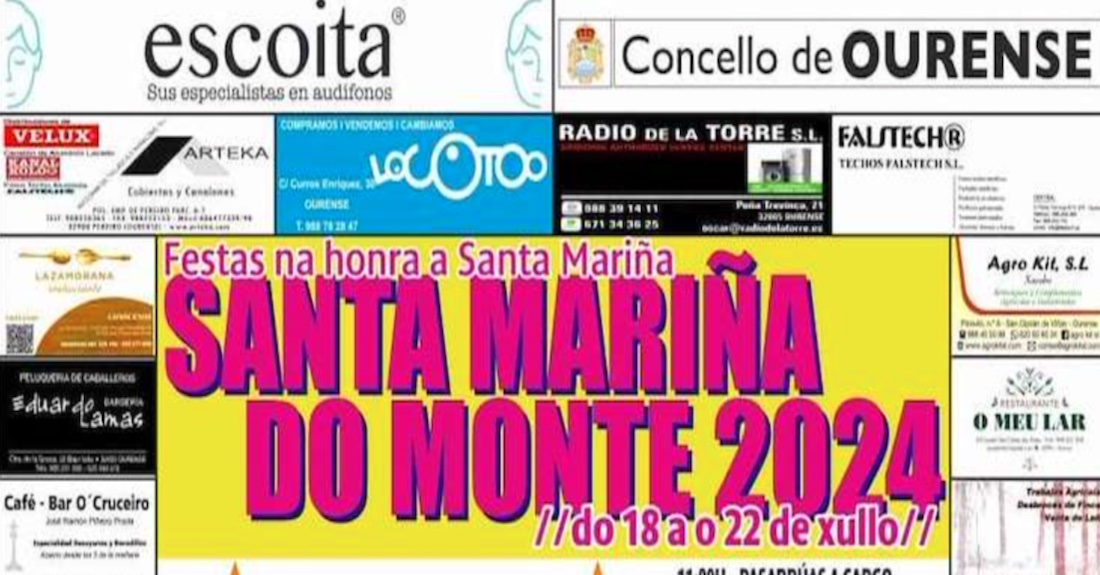 Cartel das Festas de Santa Mariña do Monte 2024