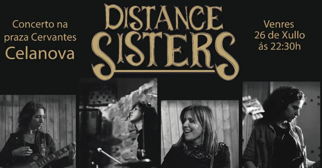 Cartel do concerto de Distance Sisters en Celanova