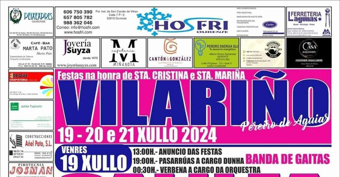 cartel das festas de vilarino en pereiro de aguiar