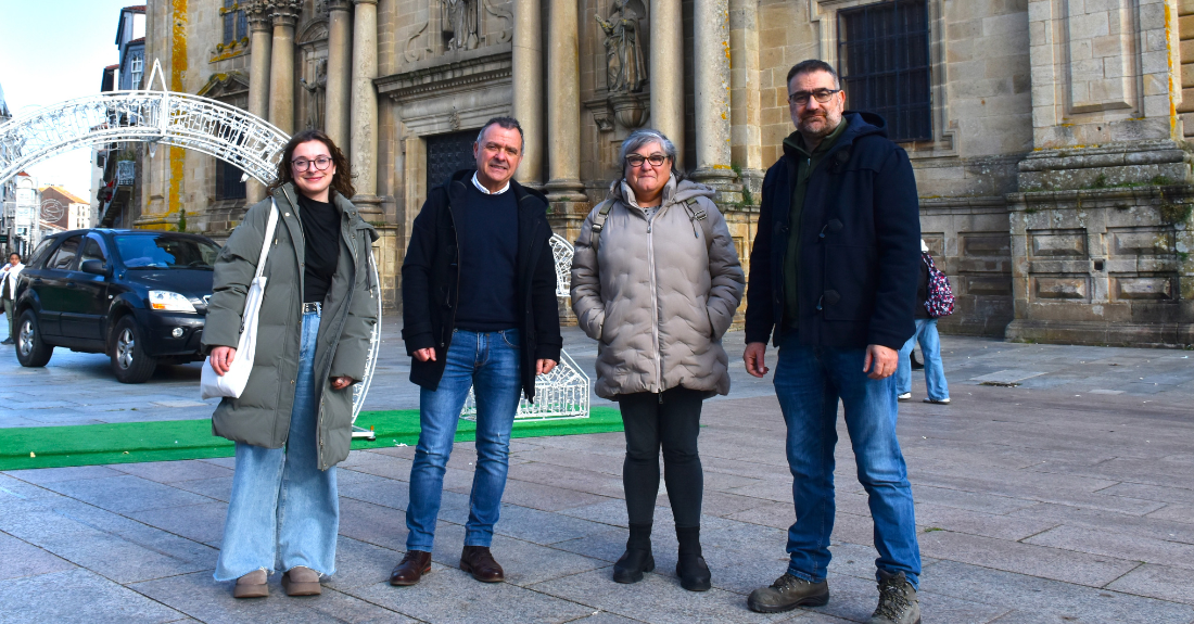 aura Pérez, Responsábel Comarcal de Galiza Nova; Xosé Manuel Puga, Deputado Provincial; Ernesta Seoane concelleira BNG Celanova; Bernardo Varela voceiro do grupo provincial do BNG de Ourense