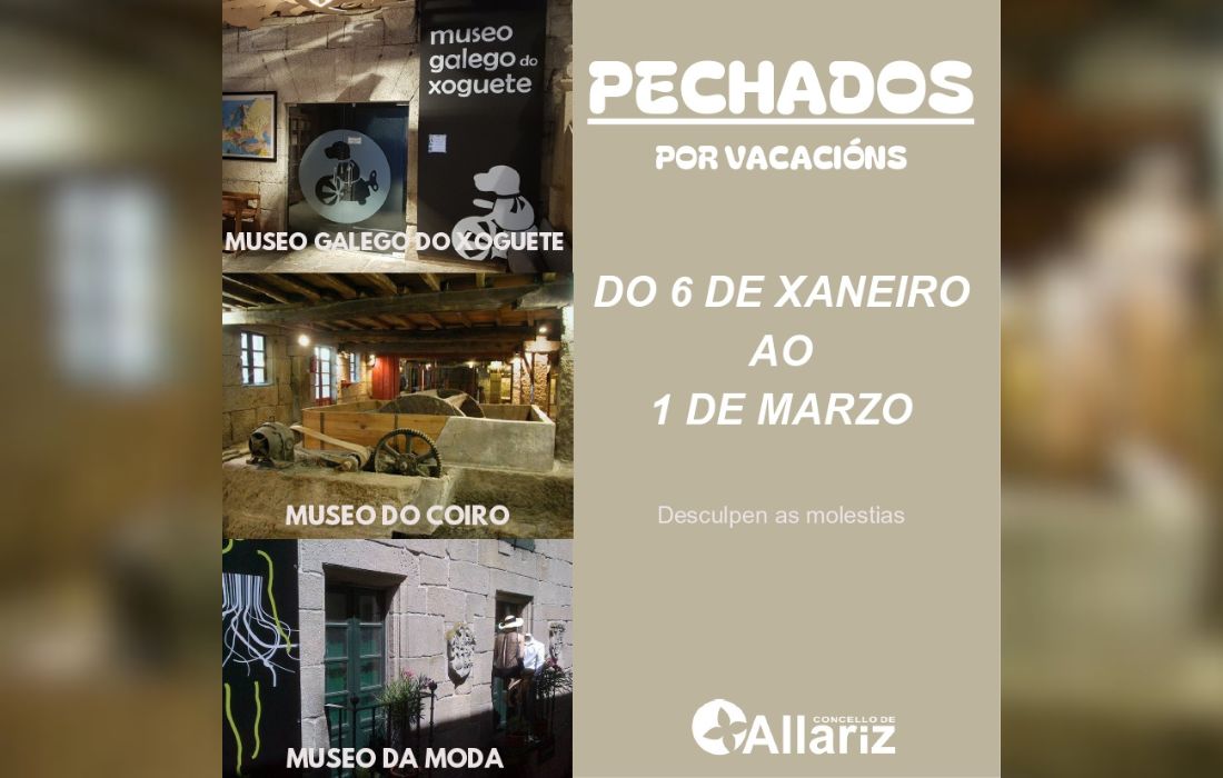 ALLARIZ museos pechados en 2026