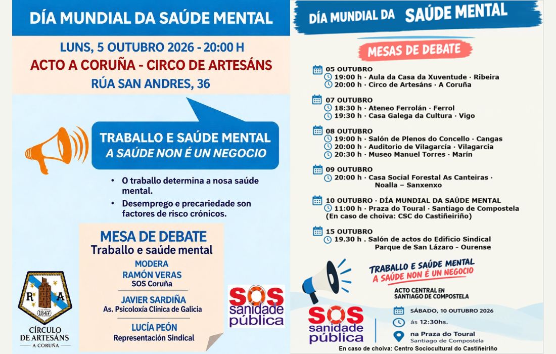 A CORUÑA sos sanidade saude mental xornadas