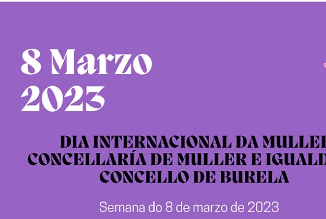 Cartel 8M 2023 en Burela