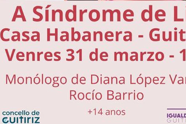 sindrome de liz monologo guitiriz portada