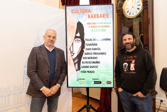 Presentación da gala benéfica 'Cultura contra a barbarie' na Coruña