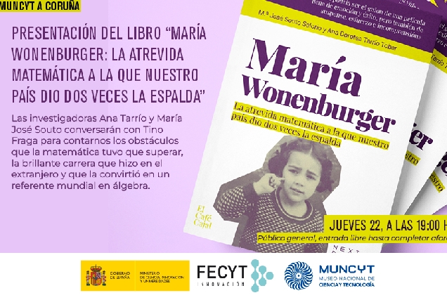 Cartel da presentación do libro sobre a matemática coruñesa María Wonenburger